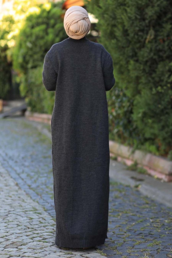 Neva Style - Füme Tesettür Triko İkili Takım 15020FU - 2