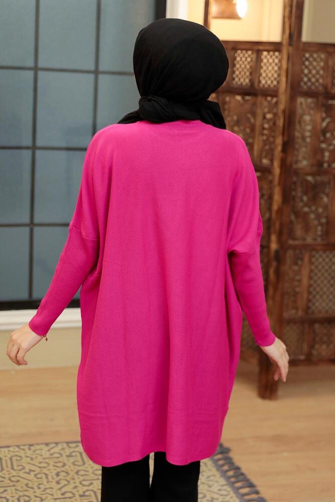 Neva Style - Fushia High Quality Knitwear Tunic 3399F - 2