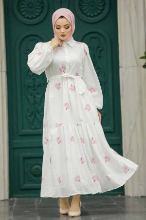 Fushia Hijab Turkish Dress 12991F - 2