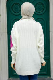 Neva Style - Fushia Knitwear Muslim Jumper 8228F - Thumbnail