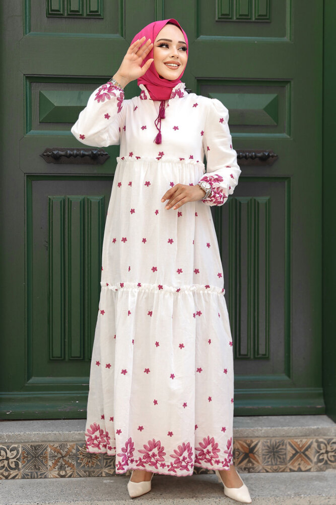 Fushia Long Dress 1381F - 1