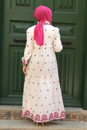 Fushia Long Dress 1381F - 2