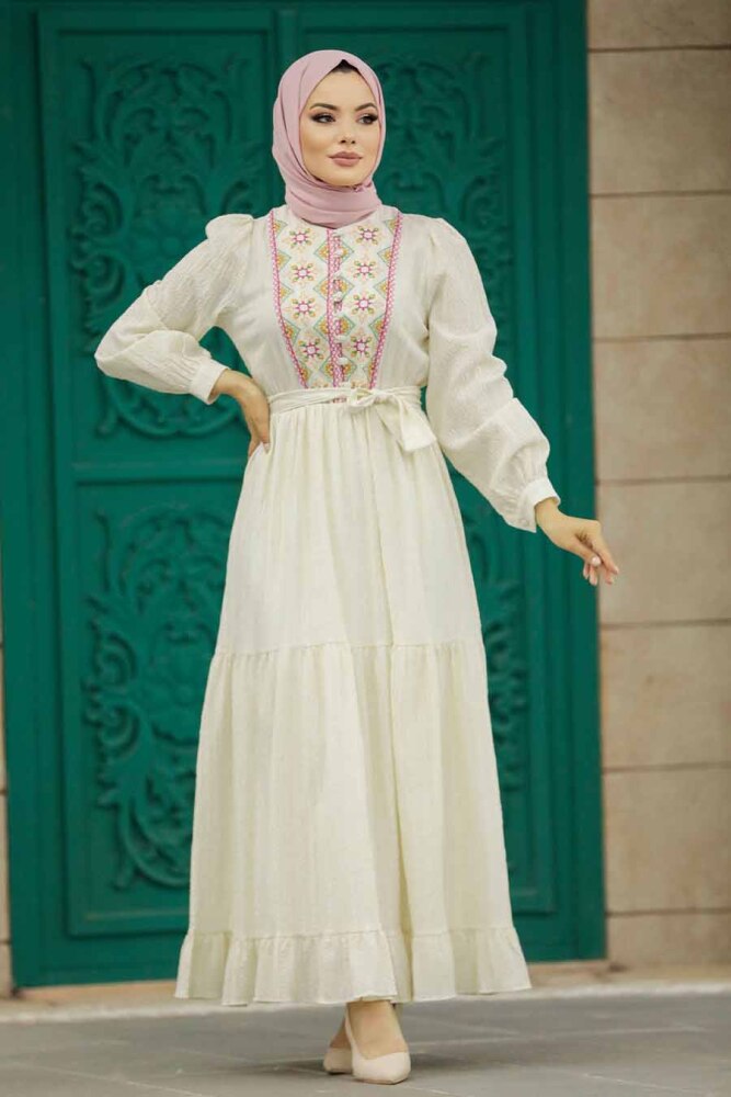 Fushia Long Dress For Muslim Ladies 13081F - 3