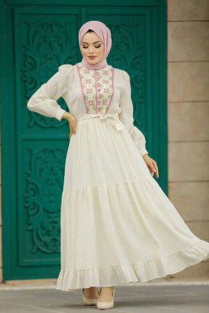 Fushia Long Dress For Muslim Ladies 13081F - 4