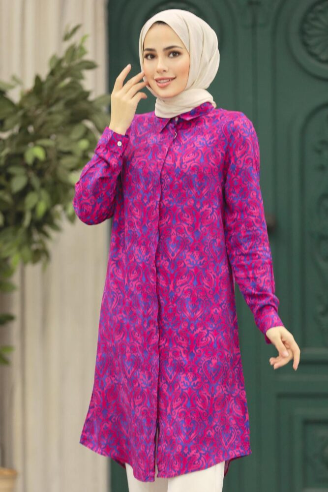 Neva Style - Fushia Modest Tunic 11607F - 1