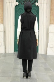 Neva Style - Gilet Cachet Hijab Noir 5824S - Thumbnail