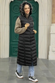 Neva Style - Gilet Gonflable Hijab Noir 1027S - Thumbnail