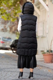 Neva Style -Gilet Hijab Noir 1367TAS - Thumbnail