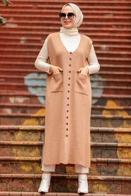  Neva Style - Gilet Tricot Hijab Vison 3324V - Thumbnail