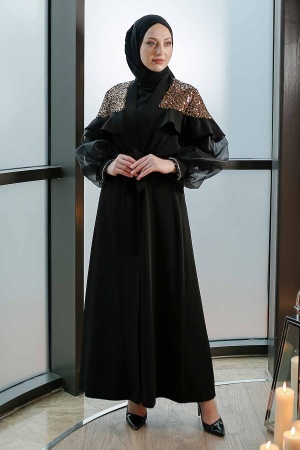 Neva Style - Gold Hijab Abaya 3467GOLD - 1