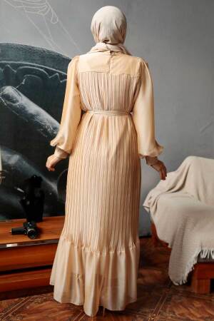 Neva Style - Gold Muslim Dress 3747GOLD - 5