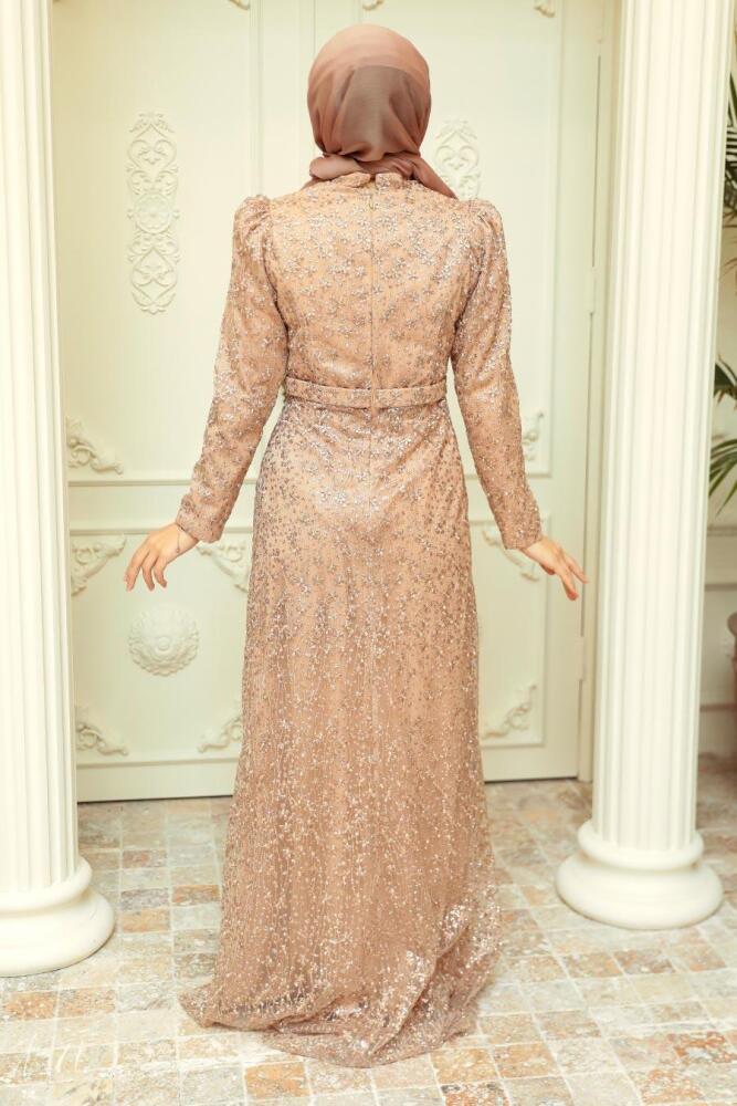 Neva Style - Gold Turkish Modest Evening Gown 2287GOLD - 3