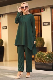 Neva Style - Green Dual Suit Dress 22371Y - Thumbnail