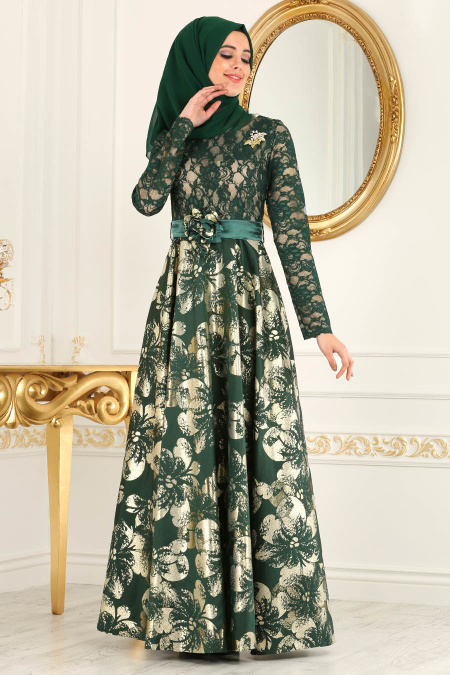 Neva Style - Green Evening Dress 2698Y