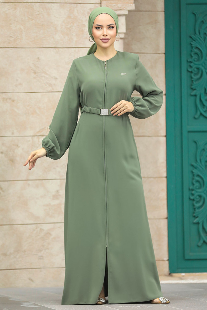 Green Hijab Abaya 20082Y - 2