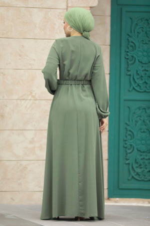 Green Hijab Abaya 20082Y - 5