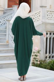 Neva Style - Green Hijab Dress 1009Y - Thumbnail