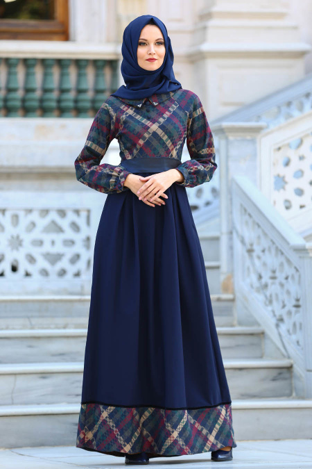 Neva Style - Green Hijab Dress 2142Y