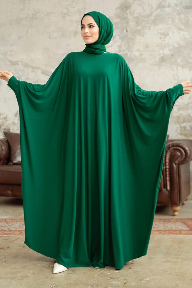 Neva Style - Green Hijab Dress 5867Y - 2