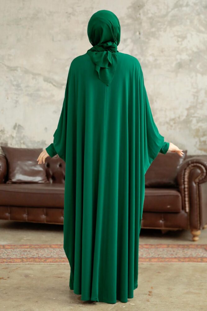 Neva Style - Green Hijab Dress 5867Y - 3