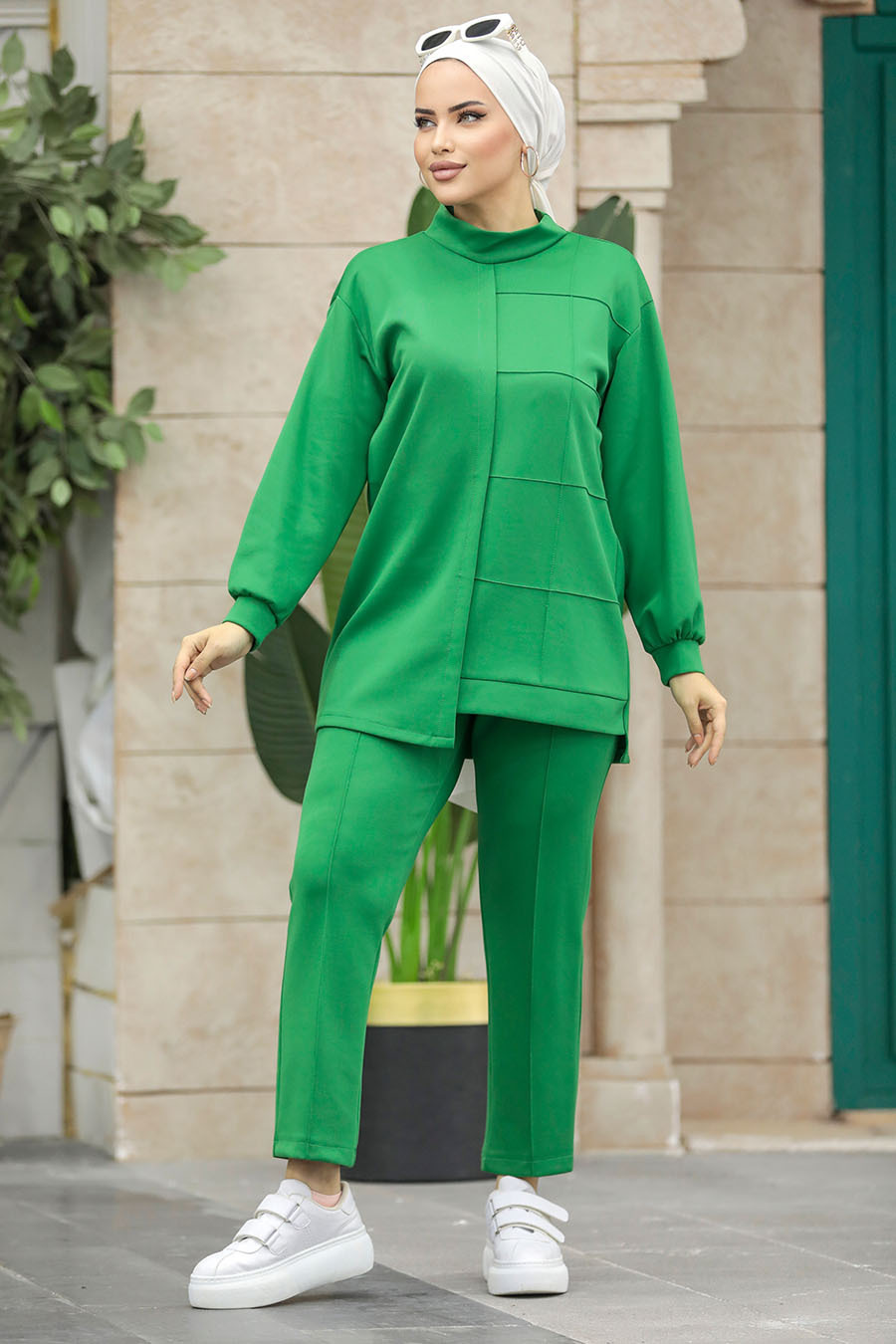 Neva Style - Green Hijab Dual Suit 70801Y