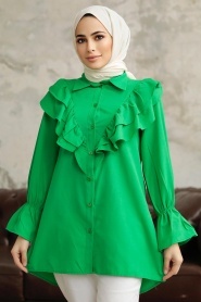 Neva Style - Green Hijab For Women Tunic 1139Y - Thumbnail
