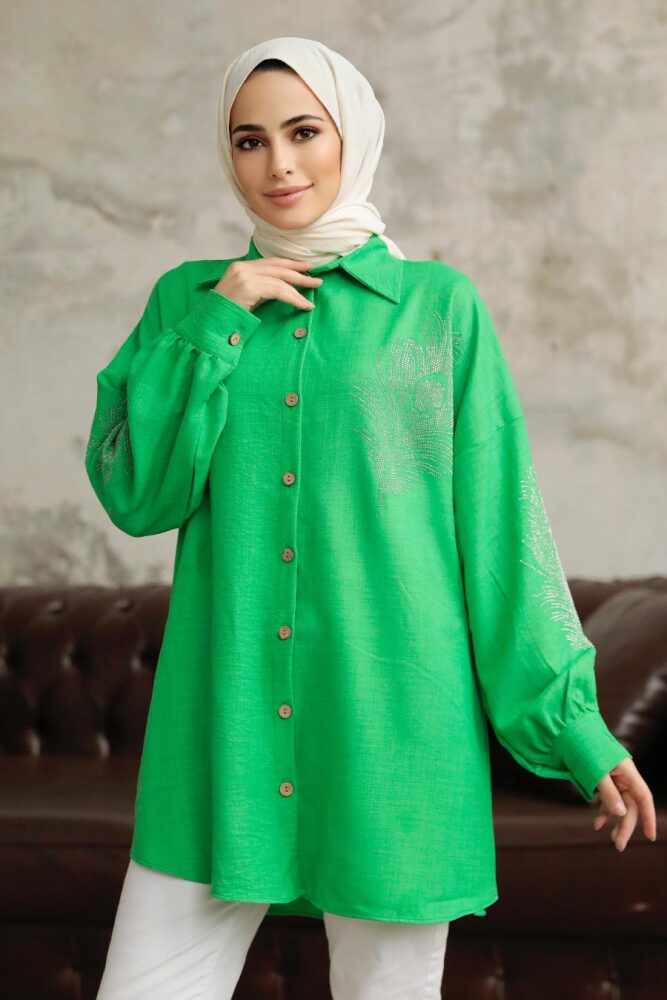 Green Hijab Tunic 11351Y - 3