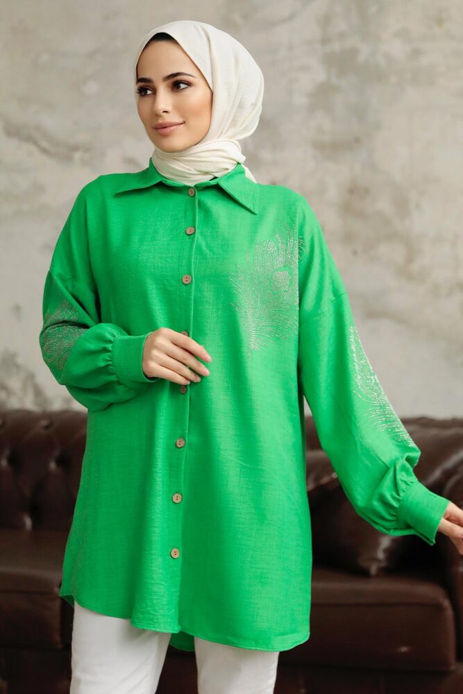 Green Hijab Tunic 11351Y - 2