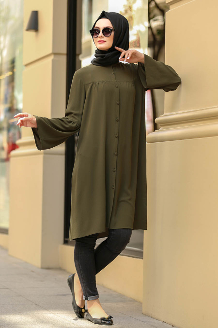 Neva Style - Green Hijab Tunic 870Y