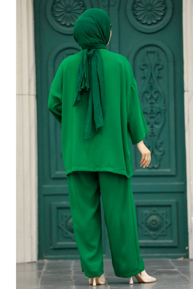 Green Hijab Turkish Dual Suit 5927Y - 3