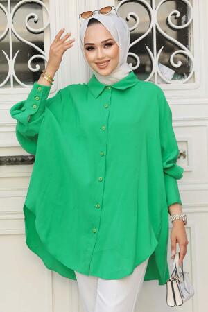 Neva Style - Green Hijab Turkish Tunic 10236Y - 1