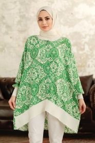 Neva Style - Green Islamic Clothing Tunic 11901Y - Thumbnail