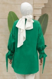 Neva Style - Green Islamic Clothing Tunic 603Y - Thumbnail