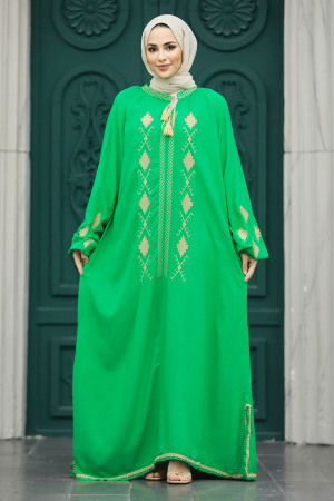Green Modest Abaya Dress 10136Y - 1