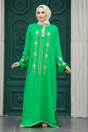 Green Modest Abaya Dress 10136Y - 2
