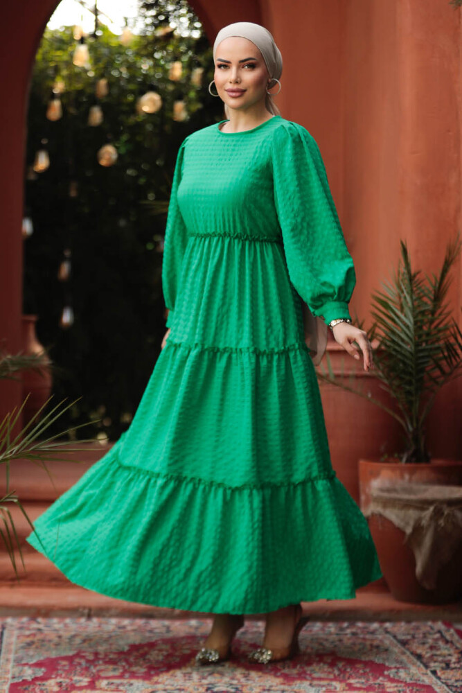 Green Modest Summer Dress 3033Y - 1
