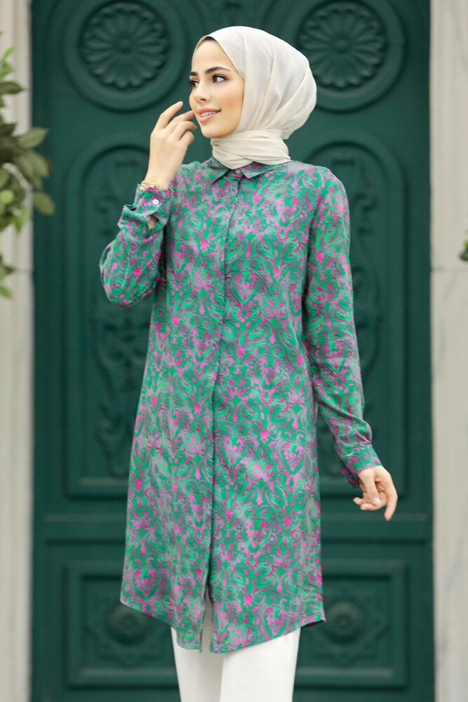 Neva Style - Green Modest Tunic 11607Y - 1