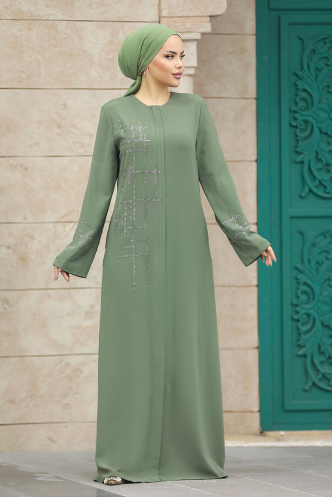 Green Plus Size Abaya 20059Y - 2