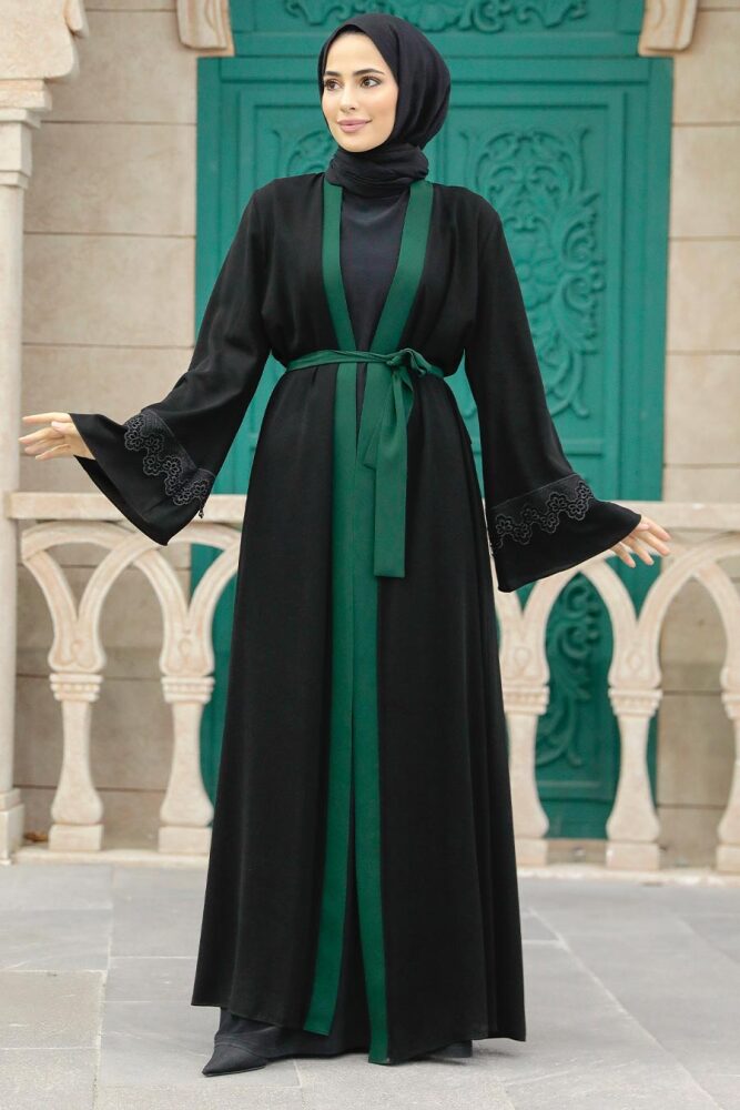 Green Plus Size Abaya 55440Y - 2