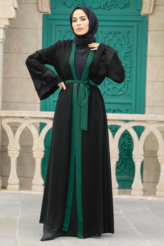 Green Plus Size Abaya 55440Y - 3