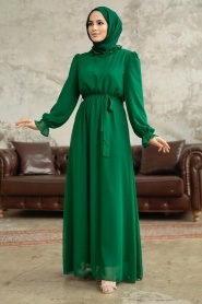 Neva Style - Green Plus Size Dress 2971Y - Thumbnail