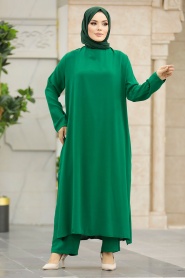 Neva Style - Green Plus Size Dual Suit 65874Y - Thumbnail