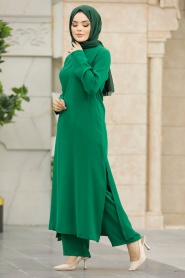 Neva Style - Green Plus Size Dual Suit 65874Y - Thumbnail