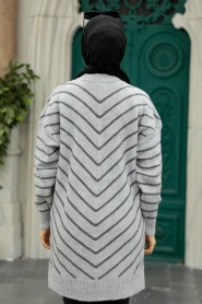 Neva Style - Grey High Quality Knitwear Tunic 81861GR - Thumbnail