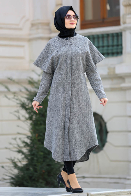 Neva Style - Grey Hijab Coat 21730GR