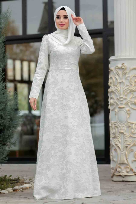 Neva Style - Grey Hijab Dress 2651GR