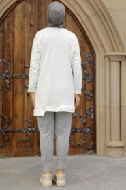 Neva Style - Grey Hijab Sportswear Dual Suit 13590GR - Thumbnail