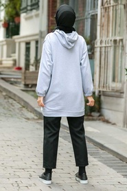 Grey Hijab Sweatshirt 2395GR - Thumbnail