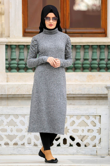 Neva Style - Grey Hijab Tunic 1582GR