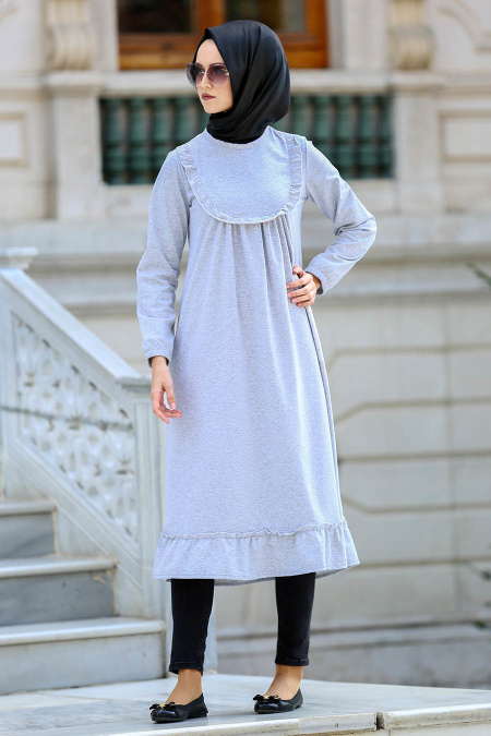 Neva Style - Grey Hijab Tunic 2178GR